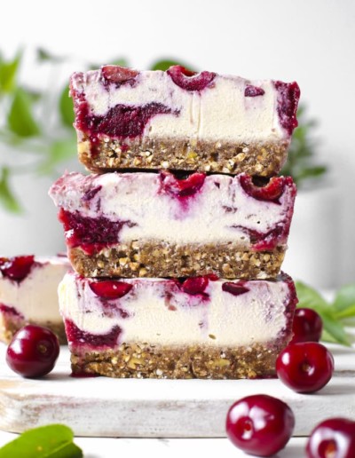 No bake Picota Cherry Cheesecake bars recipe by Bo’s Kitchen